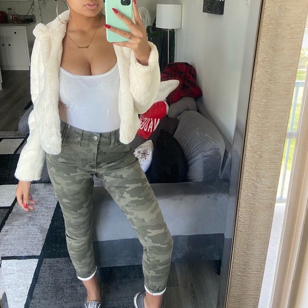 Camo high waist skinny jeans